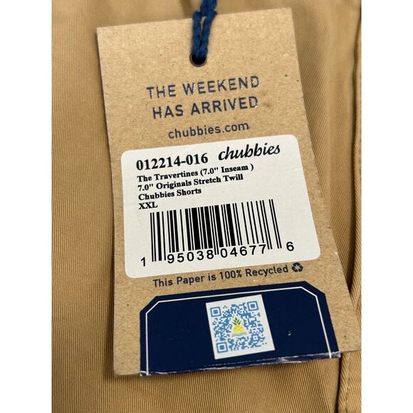 Chubbies The Travertines 7 inch Shorts Mens 2XL Khaki Original Regular Fit NWT - Picture 3 of 7